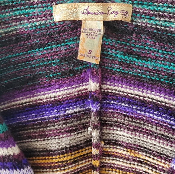 American Rag Stripe Long Sweater Vest Size Small - Picture 5 of 6